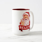 Glauben an den Weihnachtsmann Zweifarbige Tasse (VorderseiteRechts)