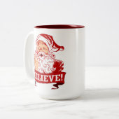 Glauben an den Weihnachtsmann Zweifarbige Tasse (Vorderseite Links)