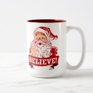 Glauben an den Weihnachtsmann Zweifarbige Tasse