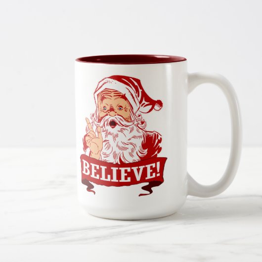 Glauben an den Weihnachtsmann Zweifarbige Tasse (Rechts)