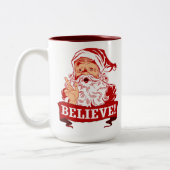 Glauben an den Weihnachtsmann Zweifarbige Tasse (Links)