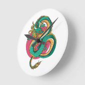 Glauben an Drachen Runde Wanduhr (Winkel)