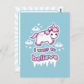 Glauben an Einhörner und Außerirdischen Postkarte (Vorne/Hinten)