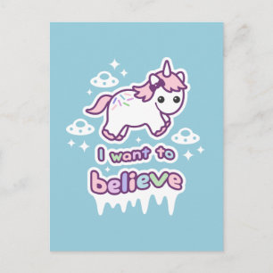Glauben an Einhörner und Außerirdischen Postkarte