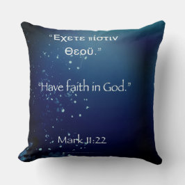 Glauben an Gott auf Griechisch Kissen