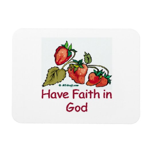 Glauben an Gott Erdbeere Magnet (Horizontal)