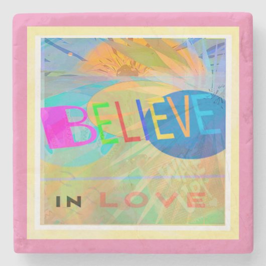 Glauben an Liebe Moderne Schichtkunststein Unterse Steinuntersetzer (Vorderseite)