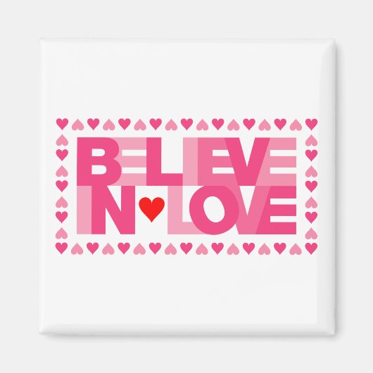 Glauben an Liebe (pink) Magnet (Vorne)