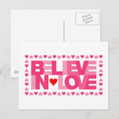 Glauben an Liebe (pink) Postkarte (Vorne/Hinten)
