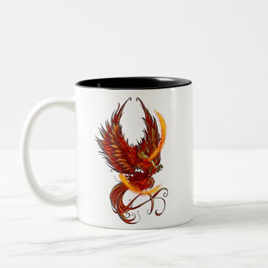 Glauben an magische Phoenix-Tasse Zweifarbige Tasse (Links)