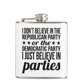 Glauben an Party | Funny Political Black & White Flachmann (Vorderseite)