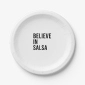 Glauben an Salsa Pappteller (Vorderseite)