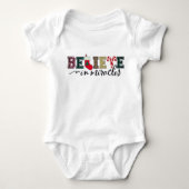 Glauben an Wunder Chic Moderne Weihnachtsfeiertage Baby Strampler (Vorderseite)