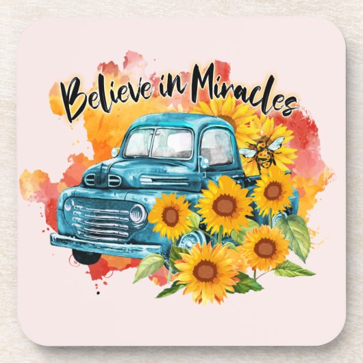 Glauben an Wunder Getränkeuntersetzer (Vorderseite)