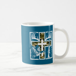 Glauben Angeln Jagd Camo Kreuz Ente Hirsch Christl Kaffeetasse