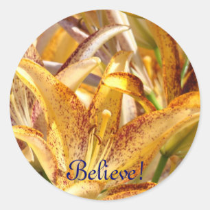 Glauben! Aufkleber Goldene Orange Lilien Blumen