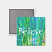 Glauben Bamboo Blau und Grün Magnet (Vorderseite/Rückseite)