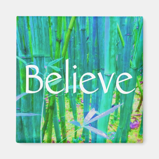 Glauben Bamboo Blau und Grün Magnet (Vorne)