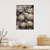 Glauben Baseball Inspiration Motivierend Poster (Küche)