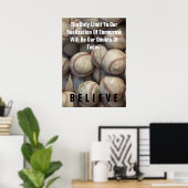 Glauben Baseball Inspiration Motivierend Poster (Heimbüro)