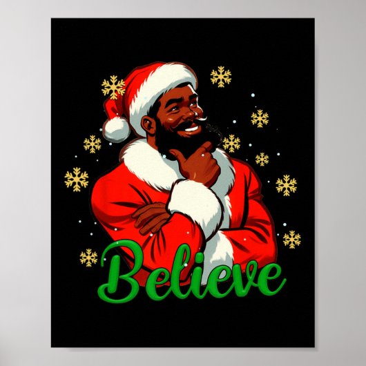 Glauben Black-santa Claus Weihnachten Afrikanische Poster (Vorne)