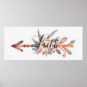 Glauben Blumenpfeil-Poster Poster