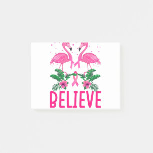 Glauben Brustkrebs Bewusstsein Flamingo T - Shirt Post-it Klebezettel