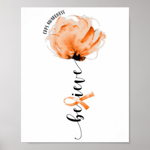 Glauben Crps Bewusstsein Orange Ribbon Blume Liebh Poster