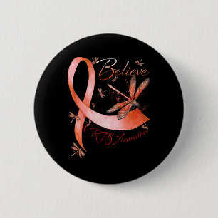 Glauben Crps Bewusstsein Orange Ribbon Dragonfly L Button