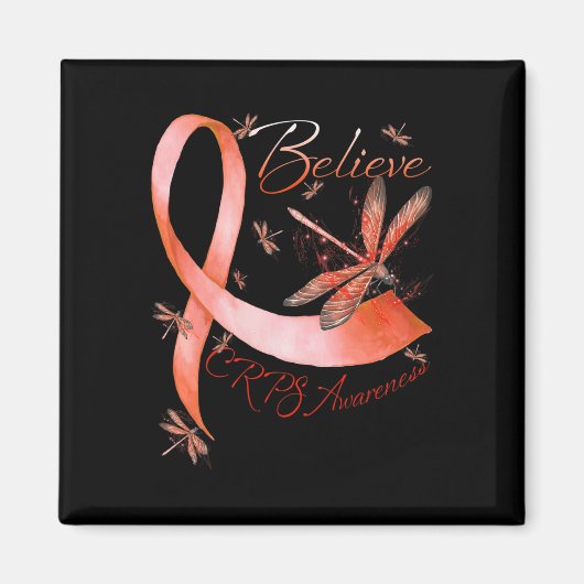 Glauben Crps Bewusstsein Orange Ribbon Dragonfly L Magnet (Vorne)