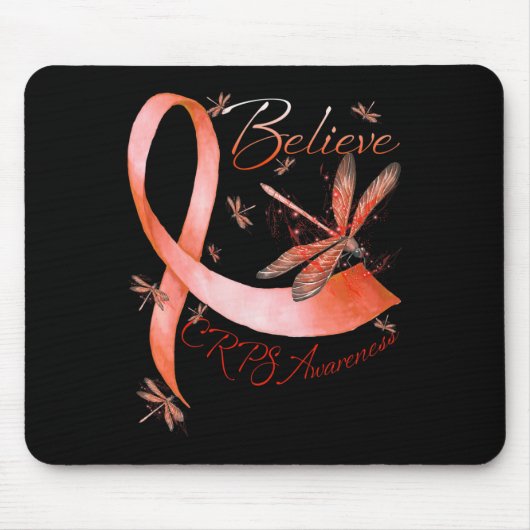 Glauben Crps Bewusstsein Orange Ribbon Dragonfly L Mousepad (Vorne)