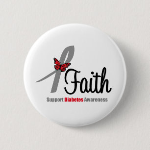 Glauben-Diabetes-Bewusstseins-Schmetterlings-Band Button