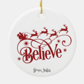 glauben | Die Glocke ruht noch Weihnachten Keramik Ornament (Hinten)