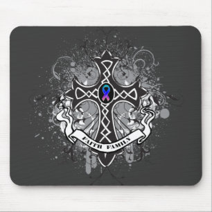 Glauben-Familien-Gebets-Kreuz - Schilddrüsenkrebs Mousepad
