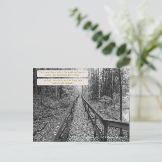 Glauben - "Gehen im Glauben" Postkarte (Stehend Vorderseite)