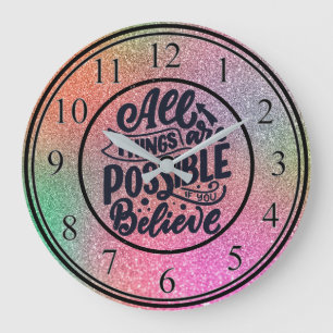 glauben große wanduhr