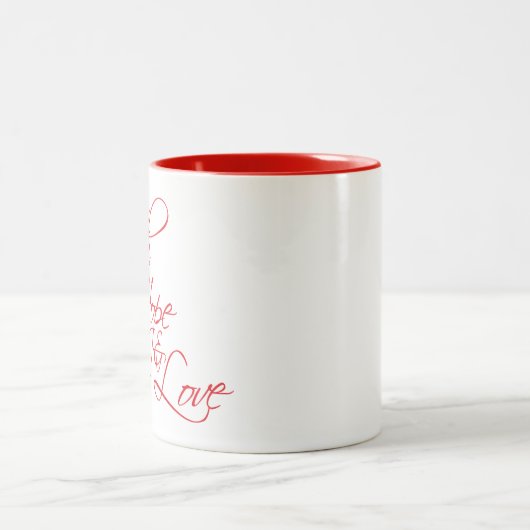 Glauben-Hoffnung und Liebe --Die drei beststen Zweifarbige Tasse (Mittel)