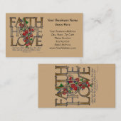 Glauben-Hoffnungs-Liebe, Blumenentwurf mit Visitenkarte (Vorne/Hinten)