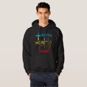 Glauben-Hoffnungs-Liebe-buntes christliches Hoodie (Vorne ganz)