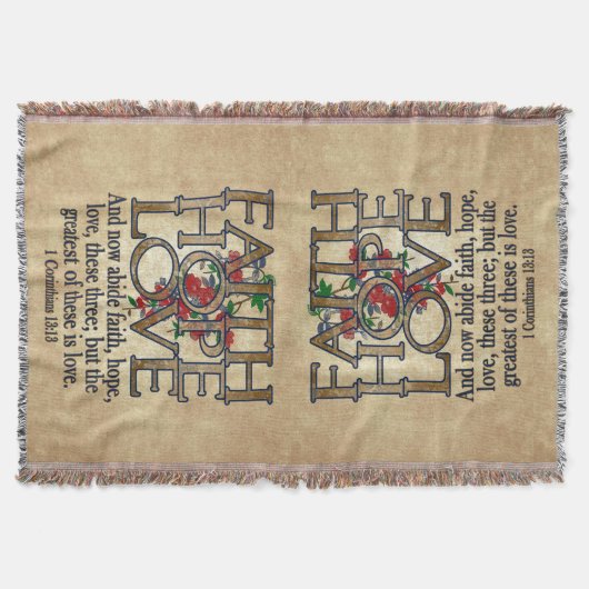 Glauben-Hoffnungs-Liebe-eleganter BibelScripture Decke (Vorderseite)