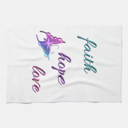 Glauben-Hoffnungs-Liebe Geschirrtuch (Horizontal)