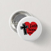 Glauben-Hoffnungs-Liebe-Knopf Button (Vorne & Hinten)
