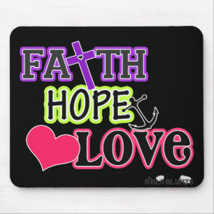 Glauben-Hoffnungs-Liebe (Schwarzes) Mousepad