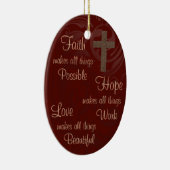 Glauben-Hoffnungs-u. Liebe-ovale Verzierung Keramikornament (Rechts)