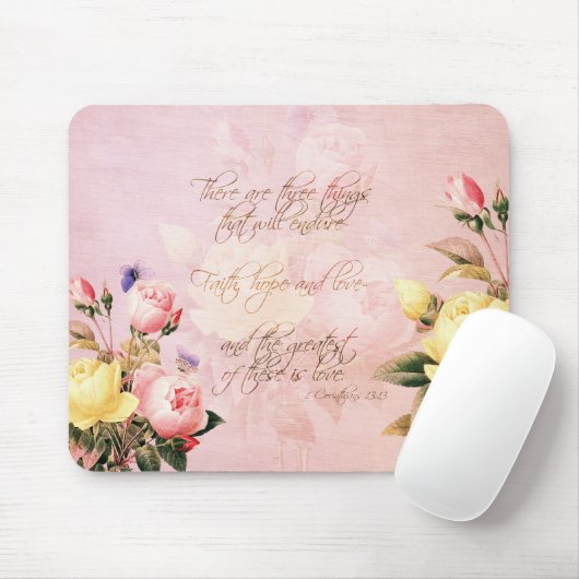 Glauben-Hoffnungs-und Liebe-Rosen Mousepad (Mit Mouse)