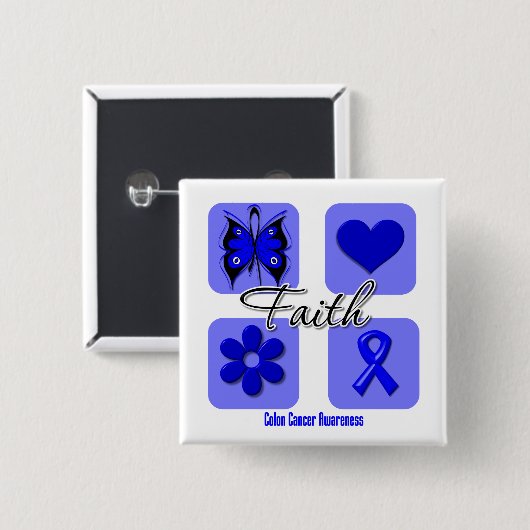 Glauben-Inspirations-Darmkrebs Button (Vorne & Hinten)