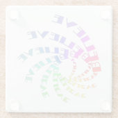 GLAUBEN inspirierende Motivation Text Wörter Glasuntersetzer (Rückseite)