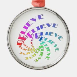 GLAUBEN inspirierende Worte in farbenfrohen Design Ornament Aus Metall