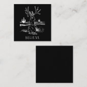 Glauben Jackalope Kryptid Rabbit Bunny Bekleidung Quadratische Visitenkarte (Vorne/Hinten)