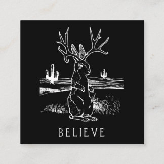 Glauben Jackalope Kryptid Rabbit Bunny Bekleidung Quadratische Visitenkarte